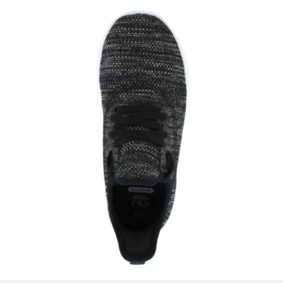 ATHLETIC WORKS Sneakers Womens Black White Comfort Trainers Memory Foam Shoes - Picture 5 of 7